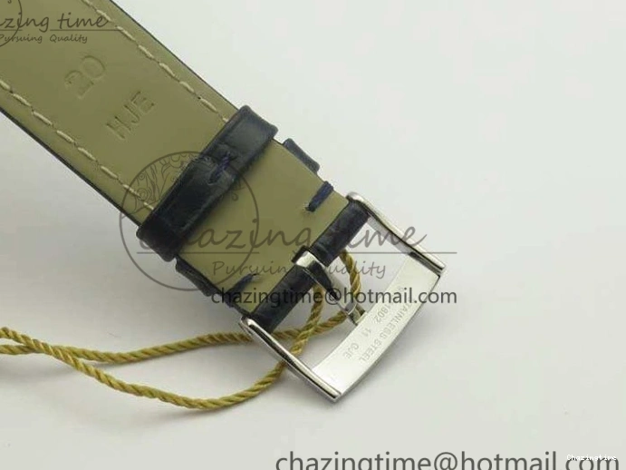 0106 Fashionable De Ville Prestige Real Power Reserve SS TW 1:1 Best Edition White Dial Blue Markers On Leather Strap A 8094